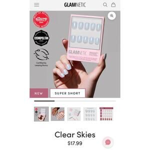 New Glamnetic Euro Summer collection - Clear Skies press on nails